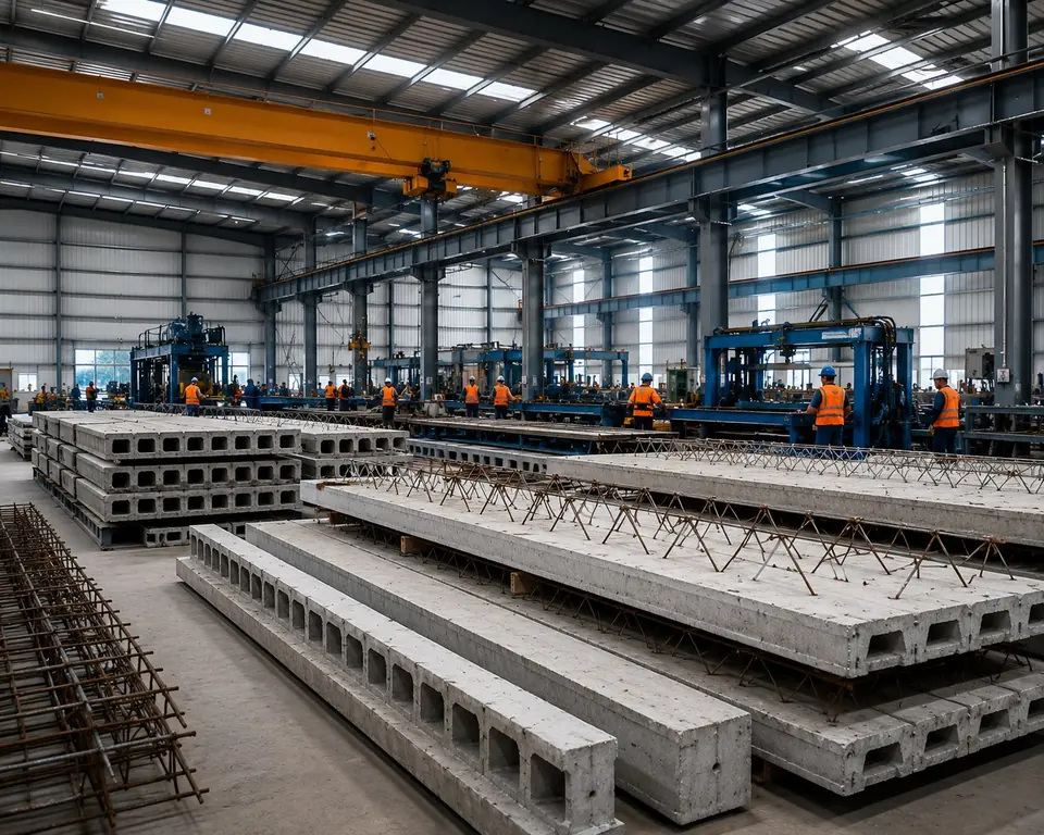 Área de fabricação da Trellixor Pré-Moldados